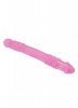 Dwustronne żelowe dildo z wypustkami prążkami 25 cm